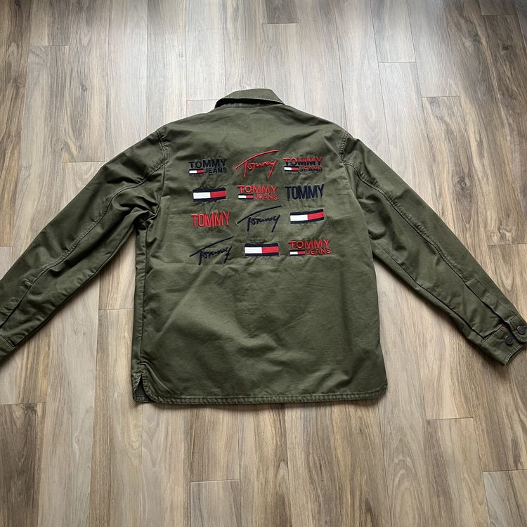 Tommy Hilfiger Jeans Vintage Graphic Utility Jacket Overshirt, Khaki image 1